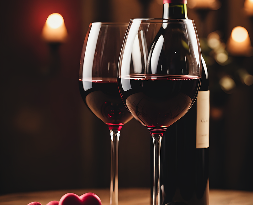 Corporate wine tasting at Bell Wine Cellars featuring red wine glasses and bottle in Napa Valley